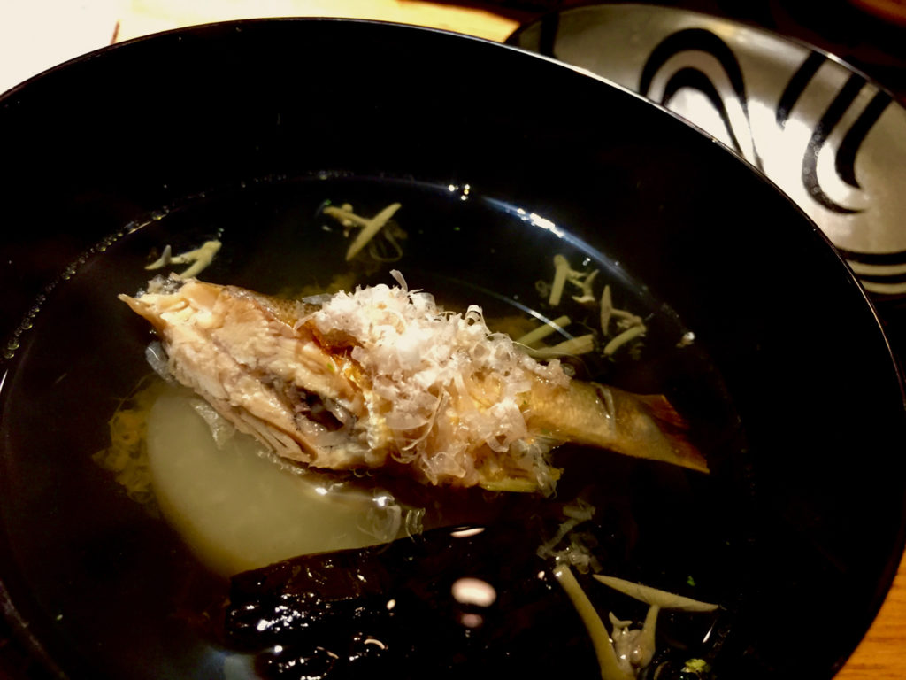 Ayu in in its natural habitat... a bowl at Giro Giro in Kyoto